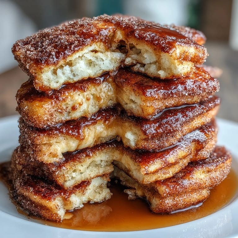 Delicious pancakes with churro flavor, topped with cinnamon sugar, bringing Spanish-inspired sweetness to your morning meal.
