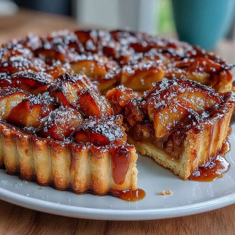 Warm spiced apples nestled in buttery tart crust, generously drizzled with homemade salted caramel and finished with a sprinkle of sea salt.