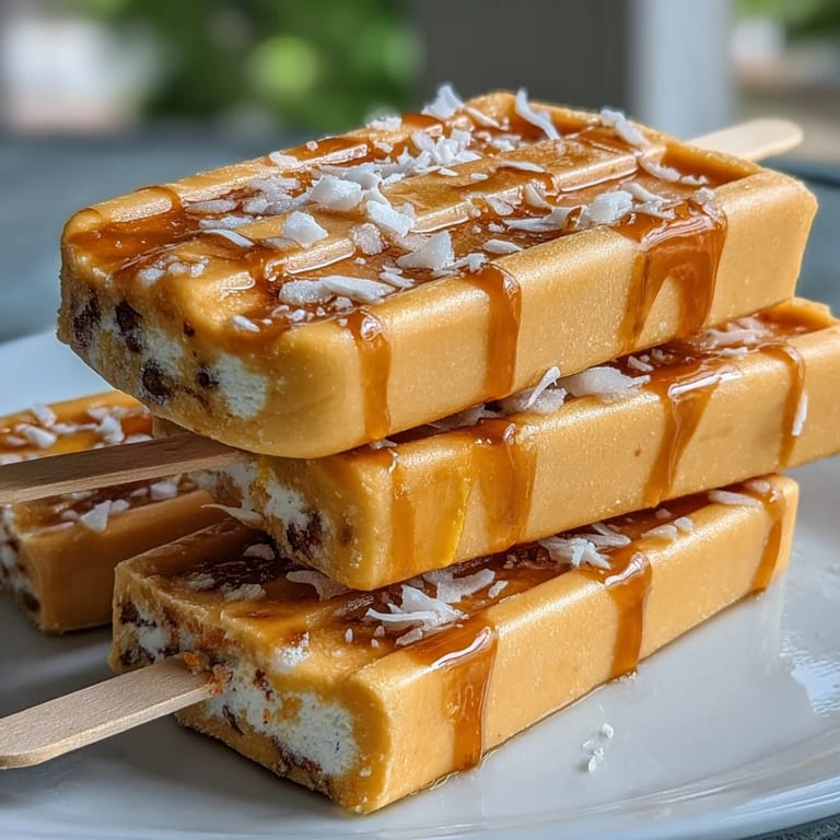 Smooth and tropical Mango Greek Yogurt Popsicles with coconut milk and lime zest, a guilt-free dessert for hot days.