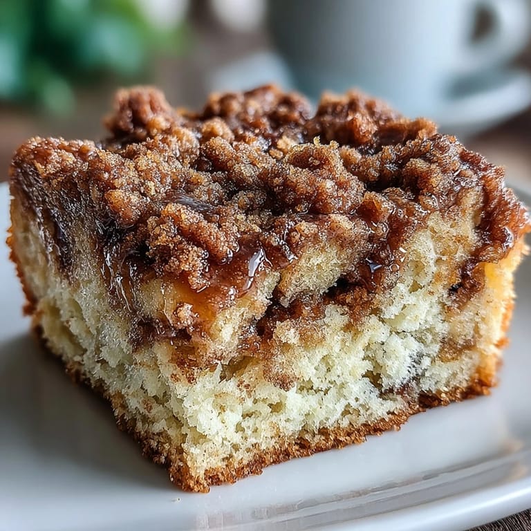 Soft, tangy Lemon Blueberry Sourdough Coffee Cake Squares, swirled with juicy berries and topped with a crunchy cinnamon streusel, perfect for brunch.