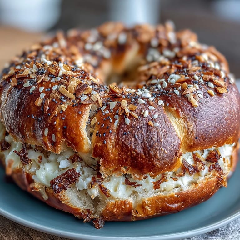 Wholesome homemade Greek yogurt bagels with everything seasoning, ideal for a healthy, protein-packed breakfast or on-the-go snack.