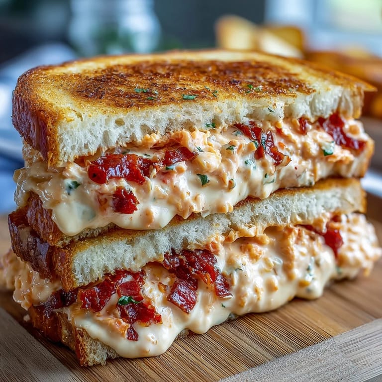 Delicate white bread finger sandwiches filled with sharp cheddar pimento cheese spread, ready for afternoon tea service.