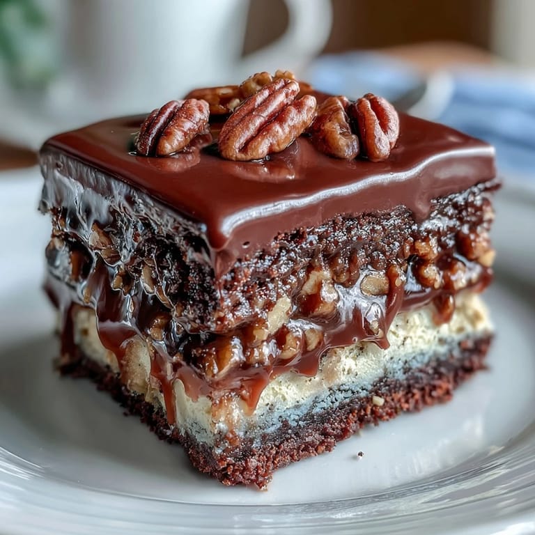 Slice of Kentucky Derby Chocolate Pecan Tart served with whipped cream, showcasing golden crust and luscious chocolate-pecan filling.