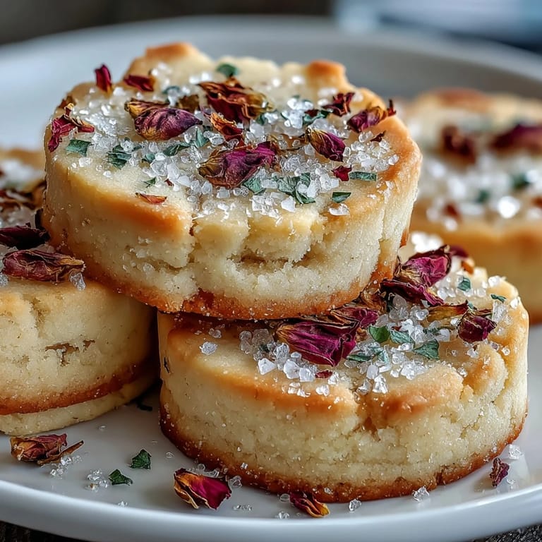 Mothers Day floral shortbread cookie box featuring buttery cookies with pressed edible blooms.