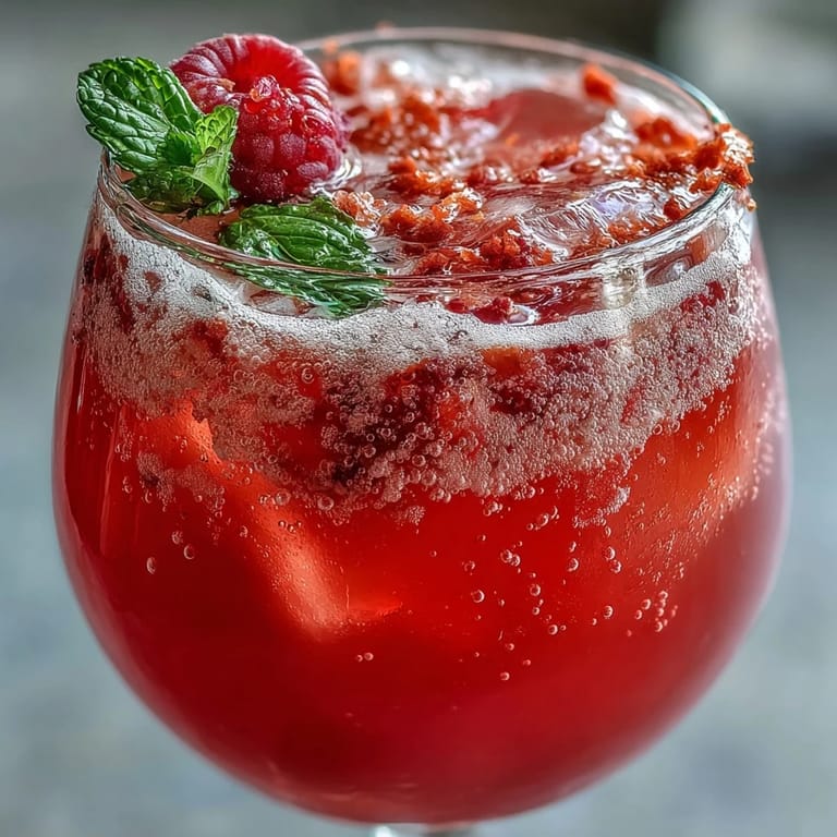 Picture a bright Raspberry Lemon Spritz Mocktail, artfully garnished with lemon and mint.
