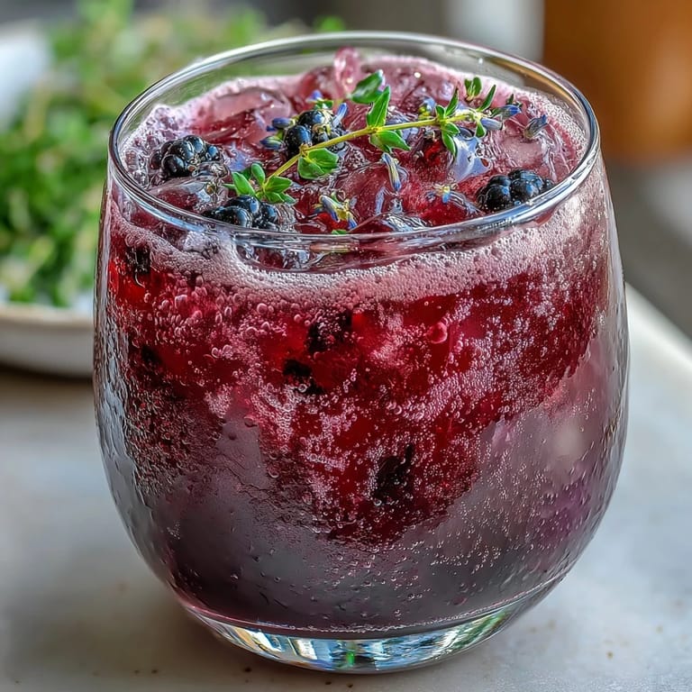 Savor this beautiful blackberry lavender lemonade fizz, perfect for a summer porch.