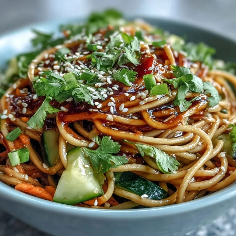 Vibrant cold soba noodle salad for a healthy Japanese-inspired lunch.