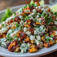 Vibrant Mexican Street Corn Salad with cotija, cilantro, and charred kernels.